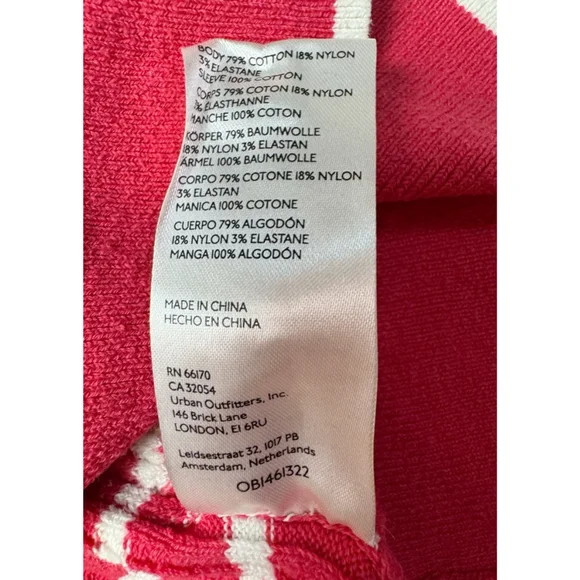 Maeve Knit Polo Shirt Size L Red White Striped Puff Sleeve Preppy Retro Collared - Picture 7 of 7